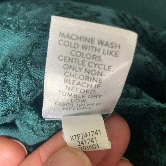 Pure Jill embroidered buttoned, V-neck T 100% cotton size large - Picture 7 of 9